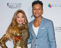 La Toya Jackson y Jaafar Jackson posan desde Los Ángeles, California. AFP