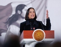 Luz Elena González Escobar, titular de la Secretaría de Energía (Sener), señaló que en 2025 se recuperó la integración vertical de Pemex, lo que permitió reducir costos y mejorar la eficiencia. EFE/ I. ESQUIVEL