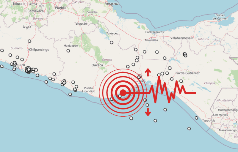 &nbsp;Sismo en Oaxaca. ESPECIAL / SSN