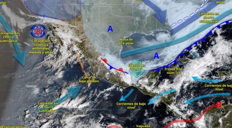 El frente frío provoca un “norte” con rachas de viento de 45 a 55 km/h en la zona costera y de 25 a 35 km/h en el resto de la región.