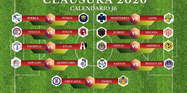 Liga MX: Jornada 6 del Clausura 2026, calendario de partidos, horarios y canales de transmisi&oacute;n