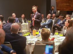 Durante la presentación, el Gobernador expuso los avances que presenta el estado en materia de crecimiento económico, proyectos de infraestructura, movilidad y transporte, e impulso al desarrollo turístico. CORTESÍA