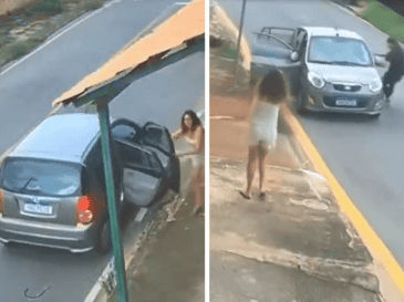 Hombre salva a niños de morir atrapados dentro de un carro sin control. ESPECIAL / X / @ultimahoracol_