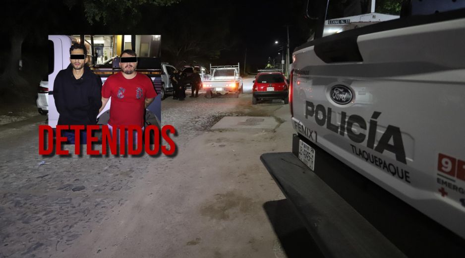 A los detenidos se les aseguraron dos réplicas de arma tipo escuadra, ambas de balines, así como el vehículo en el que se trasladaban. ESPECIAL