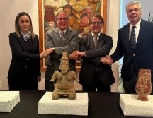  Se trata de una figura femenina de barro modelado, de 43 centímetros de altura, con superficie pulida y detalles al pastillaje e incisiones. CORTESÍA/ Secretaría de Relaciones Exteriores