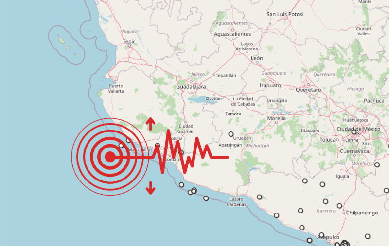 &nbsp;Sismo en Jalisco. ESPECIAL / SSN