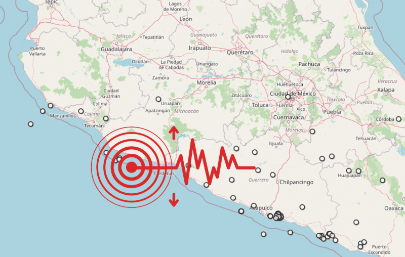 &nbsp;Sismo en Michoacán. ESPECIAL / SSN