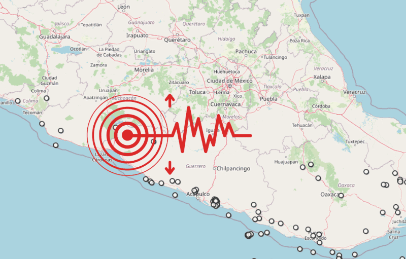 &nbsp;Sismo en Michoacán. ESPECIAL / SSN
