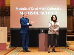 Marisol Schulz fue distinguida con la Medalla de Oro al Mérito Cultural de Barcelona por su trayectoria editorial. CORTESÍA