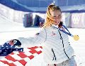 Mikaela Shiffrin conquistó el tercer oro olímpico de su carrera. EFE