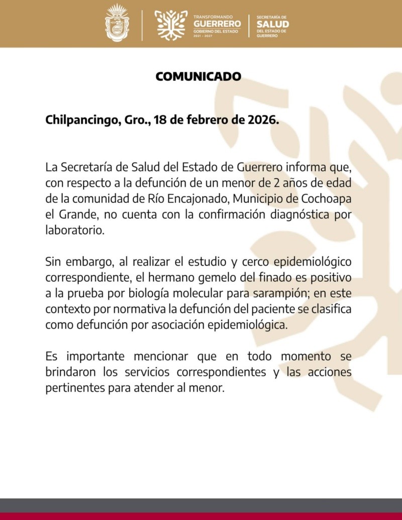 &nbsp;CORTESÍA/ Secretaría de Salud de Guerrero