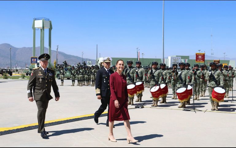 La Presidenta Claudia Sheinbaum Pardo destacó que las Fuerzas Armadas constituyen hoy un pilar para que el país preserve su autodeterminación frente a presiones externas y a los desafíos del contexto internacional. CORTESÍA