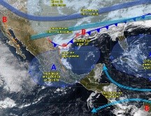 El frente frío 37 provocará precipitaciones fuertes, heladas en zonas altas, rachas intensas de viento y oleaje elevado en diversas regiones del país, informó el Servicio Meteorológico Nacional. ESPECIAL/ SMN.