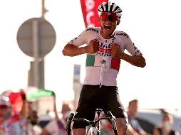 El ciclista mexicano Isaac Del Toro está a un paso de consagrarse campeón del UAE Tour 2026. AFP/ F. SENNA.