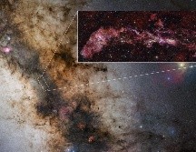 La imagen revela una compleja red de filamentos de gas cósmico con un detalle sin precedentes.  EFE/ Alma/ S. Longmore- Observatorio Europeo Austral