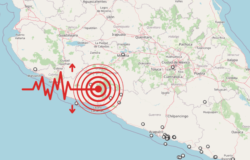 &nbsp;Sismo en Michoacán. ESPECIAL / SSN