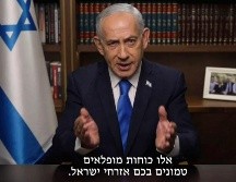 Benjamín Netanyahu, en un videomensaje difundido coincidiendo con el aviso de que Irán ha respondido con misiles al ataque israelí en su territorio. EFE/Government Press Office Israel
