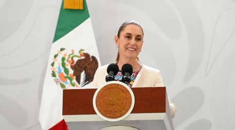 Claudia Sheinbaum Pardo aseguró que la población no está sola y llamó a Estados Unidos a frenar la entrada de armas hacia México. EFE/Presidencia de México.