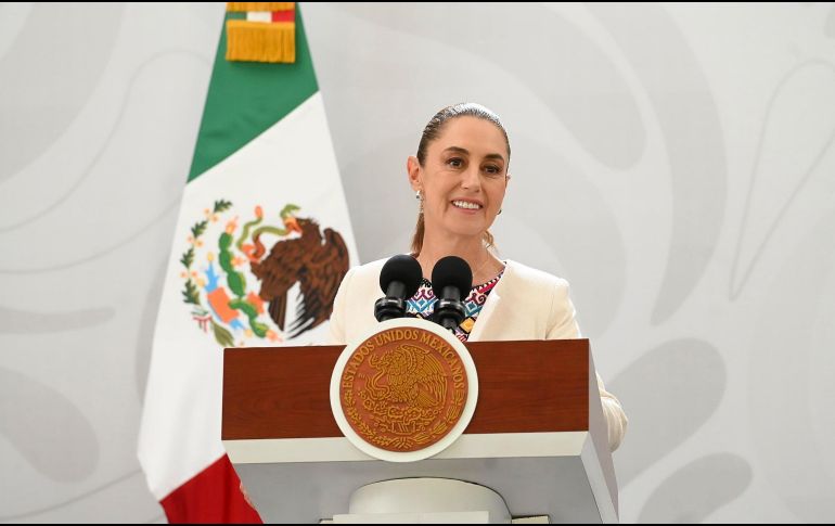 Claudia Sheinbaum Pardo aseguró que la población no está sola y llamó a Estados Unidos a frenar la entrada de armas hacia México. EFE/Presidencia de México.