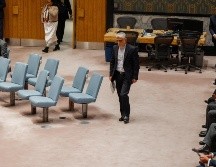 El embajador de Irán ante las Naciones Unidas, Amir Saeid Iravani, asiste a una sesión de emergencia del Consejo de Seguridad de la ONU. EFE/OLGA FEDOROVA