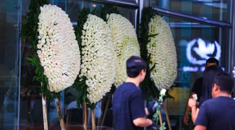 El cuerpo del capo llegó alrededor de las 9:40 horas a las instalaciones del recinto funerario. EL INFORMADOR/ J. ACOSTA.