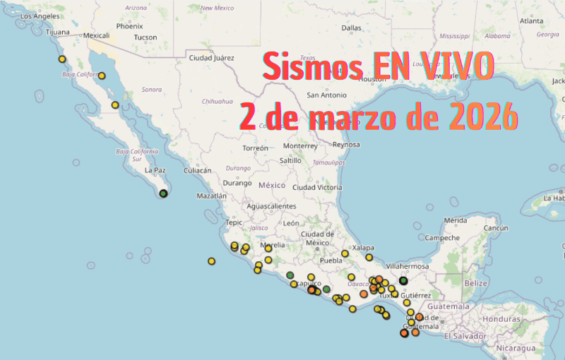 &nbsp;EN VIVO | Sismos en México | Lunes 2 de marzo. ESPECIAL / SSN