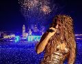 Esta fue una de las grandes polémicas en el concierto de Shakira del día de ayer. AP / Marco Ugarte