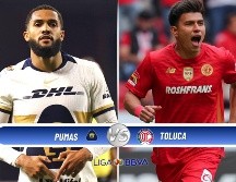 Pumas recibe a Toluca en duelo clave de la Jornada 9 del Clausura 2026. ESPECIAL / IMAGO7 y CANVA