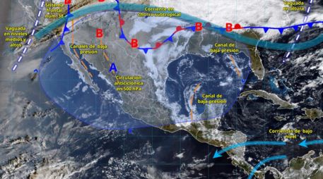 Estas condiciones podrían ocasionar descargas eléctricas, granizo, incremento en niveles de ríos y arroyos, así como deslaves e inundaciones en zonas bajas. ESPECIAL/ SMN.