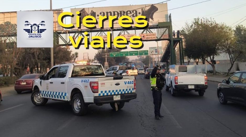 Estos son los puntos de Guadalajara que presentan cierres viales o retrasos en el transporte público este martes 3 de marzo. ESPECIAL / FACEBOOK Policía Vial Jalisco