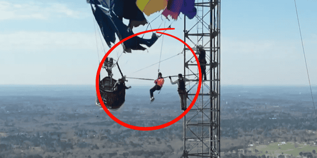 Globo aerost&aacute;tico impacta en torre de telecomunicaciones; as&iacute; fue el rescate (VIDEO)