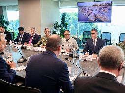 El secretario de Seguridad y Protección Ciudadana sostuvo una reunión con representantes de la FIFA, autoridades federales y autoridades de la Ciudad de México. EFE/ Secretaría de Gobernación.