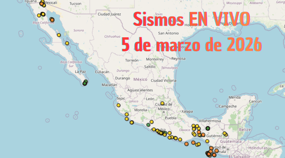 EN VIVO | Sismos en México | Jueves 5 de marzo. ESPECIAL / SSN