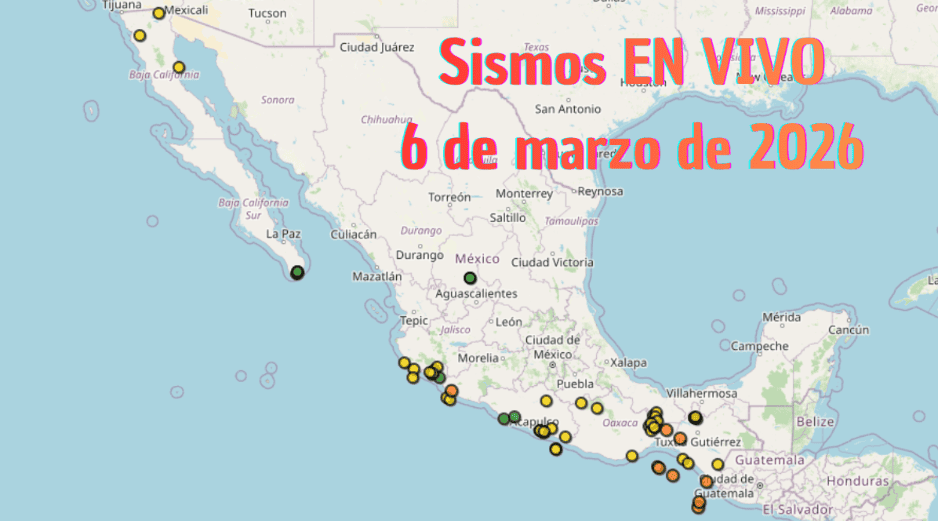 EN VIVO | Sismos en México | Viernes 6 de marzo. ESPECIAL / SSN