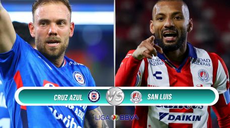 Cruz Azul llega como uno de los equipos más sólidos del campeonato, mientras que San Luis quiere escalar posiciones. ESPECIAL / IMAGO7 y CANVA