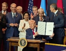 El mandatario realizó este anuncio durante la cumbre, durante el encuentro con 12 mandatarios latinoamericanos de derecha. EFE / Eduard Ribas