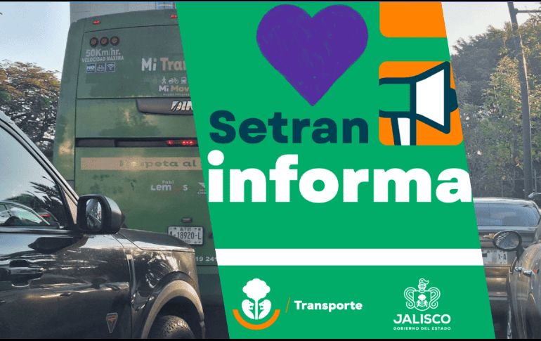 Setran advirtió que los cierres comenzarán a partir de las 19:00 horas de este sábado. X / @TransporteJal