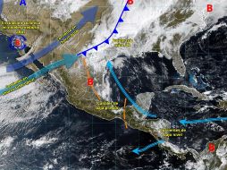 El Servicio Meteorológico Nacional prevé lluvias fuertes, vientos intensos, posible nieve y riesgo de torbellinos en varias regiones del país durante los próximos días. ESPECIAL/ SMN.