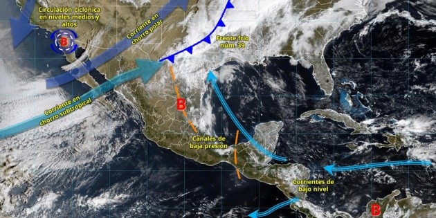 SMN advierte impacto de frente fr&iacute;o 39 y tormenta invernal en M&eacute;xico esta semana