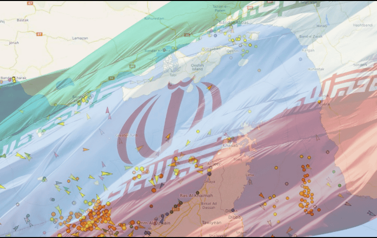 Captura que muestra la disminución del tráfico marítimo en el estrecho de Ormuz. EFE/Vesselfinder.com ESPECIAL/Unsplash