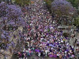 Este domingo 8 de marzo de 2026, la Ciudad de México se pintó de morado. SUN / D. Prado