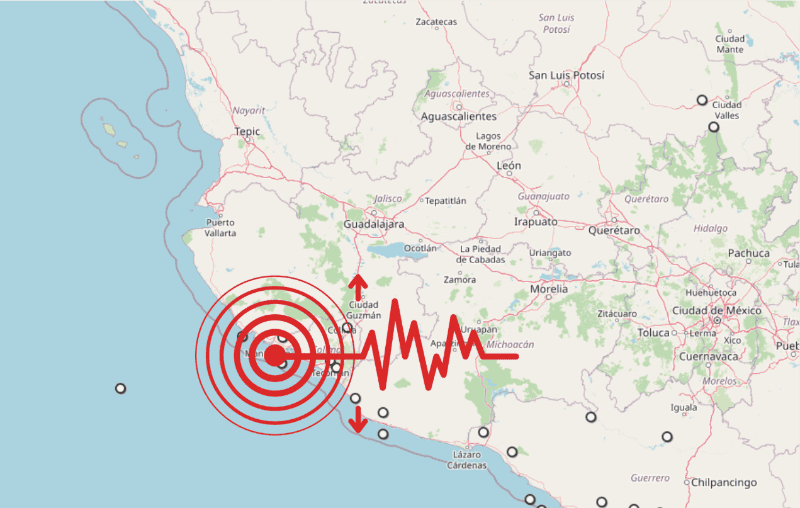  Sismo en Jalisco. ESPECIAL / SSN