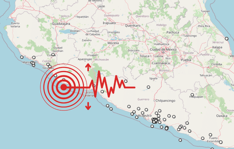  Sismo en Michoacán. ESPECIAL / SSN