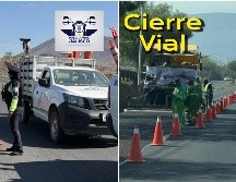 El cierre se ubica a la altura del centro comercial de outlet's en donde se mantiene presencia de elementos de Policía Vial Jalisco. ESPECIAL / FACEBOOK Policía Vial Jalisco