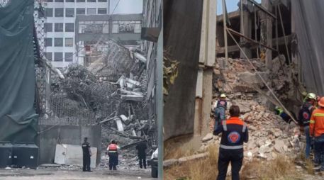 Equipos de emergencia mantienen un operativo en el lugar del derrumbe. CAPTURA DE PANTALLA/X/@davosv2004/ESPECIAL