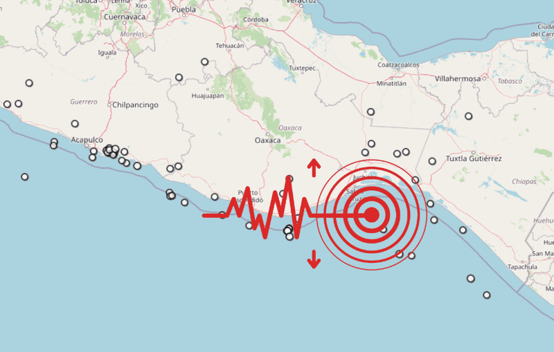 &nbsp;Sismo en Oaxaca. ESPECIAL / SSN