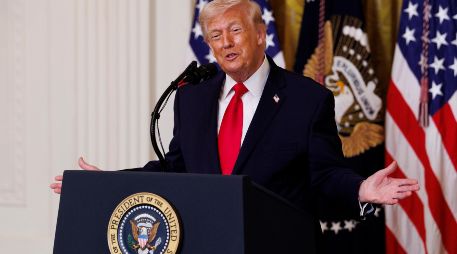 Trump destacó la positiva respuesta en la venta de entradas para los partidos. EFE/ W. OLIVER.