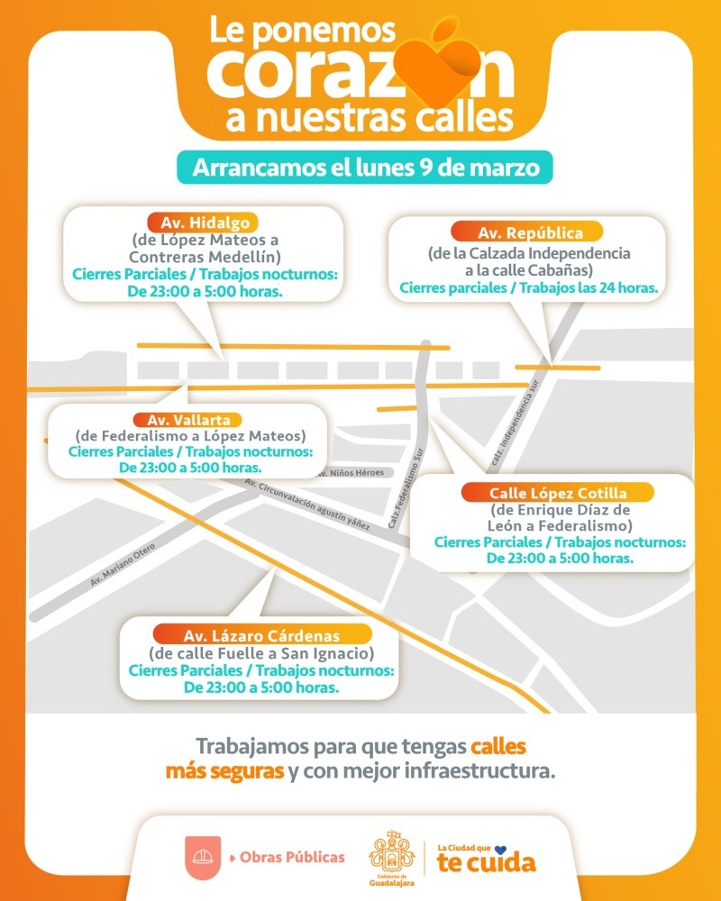 &nbsp;Los trabajos en las cinco vialidades arrancaron de manera simultánea y durarán 70 días. ESPECIAL