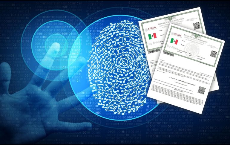 Este trámite es la versión actualizada de la CURP en México que, además de estar conformada por el código alfanumérico, ahora incluye datos biométricos de las personas, como toma de huellas dactilares, fotografía, firma autógrafa digital y escaneo del iris. ESPECIAL / CANVA