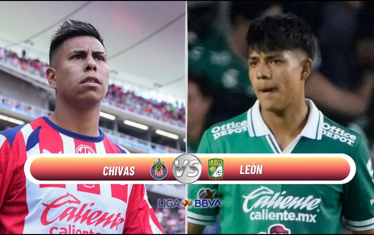 Chivas se mantiene en la parte alta de la tabla, mientras que León busca mejorar su posición y acercarse a zona de clasificación en el torneo. ESPECIAL / IMAGO7 y CANVA